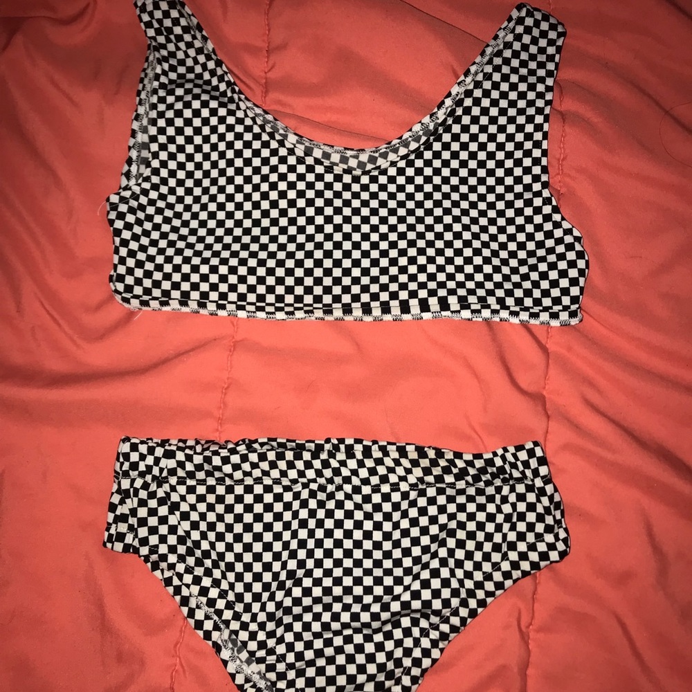Checkered two piece rave set